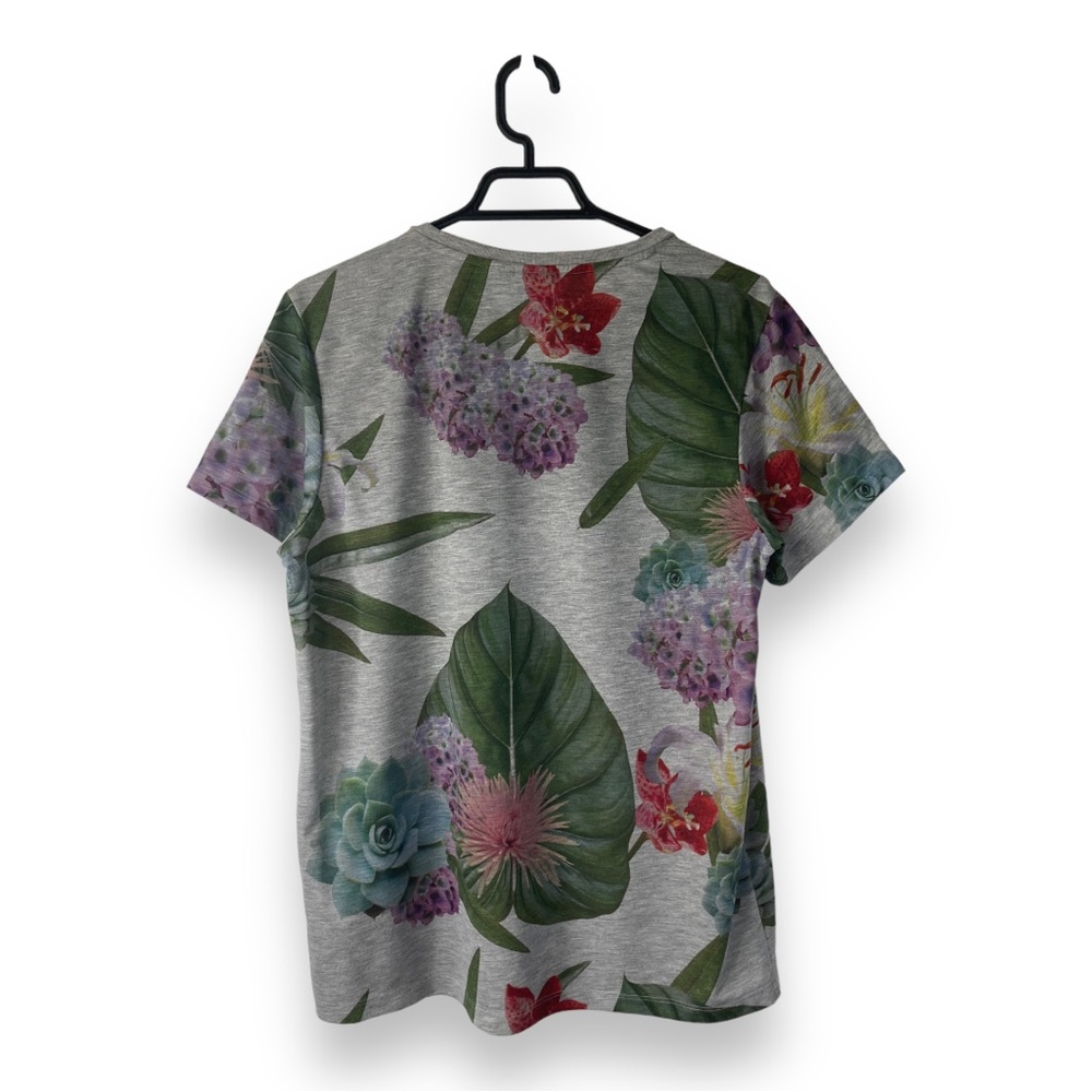 Adidas Original Grey Trefoil Floral Women’s T-shirt - Picture 2 of 7
